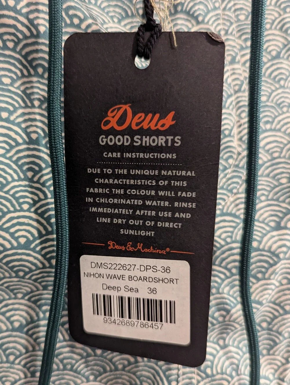 Tillys deus Men's Swim Board Shorts with Drawstring Waist, Deep Sea, Size 36